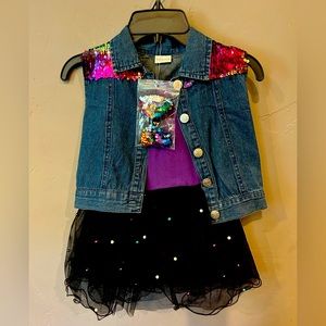 Child small sequin vest dance costume